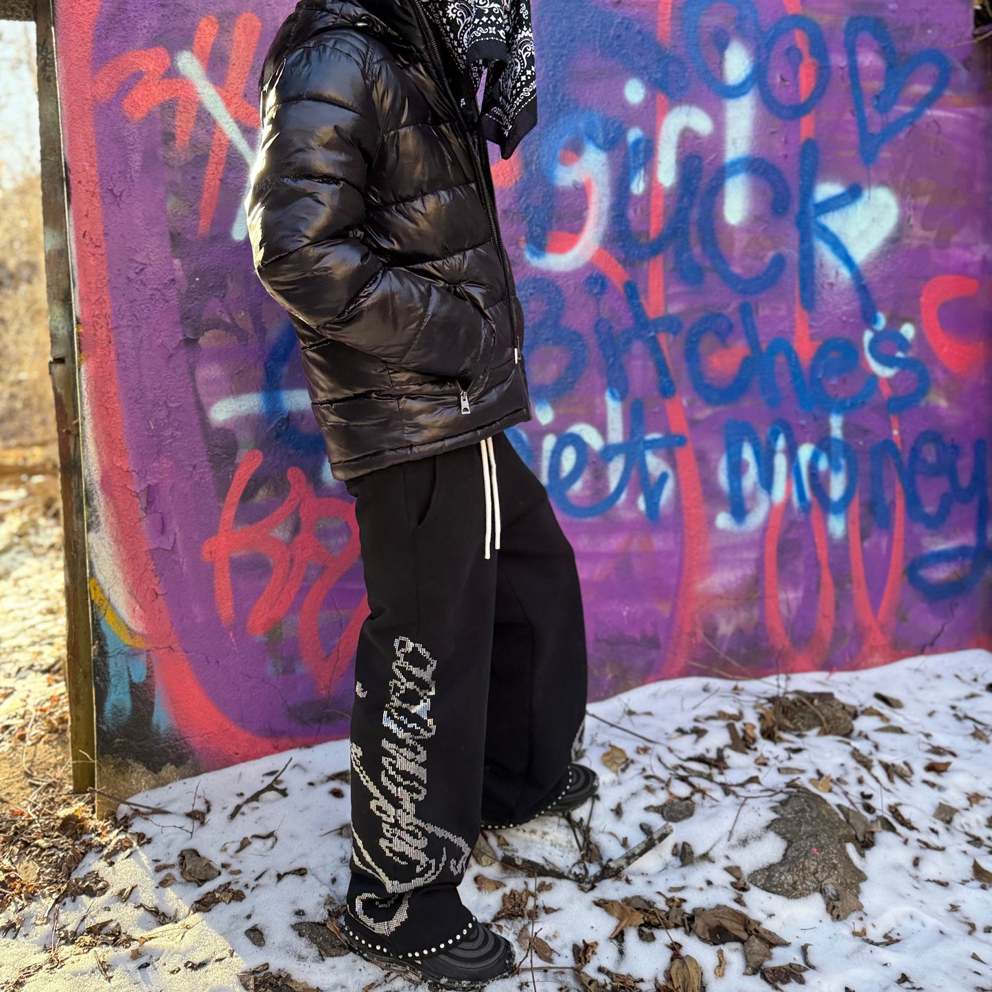 RHINESTONE SWEATPANTS
